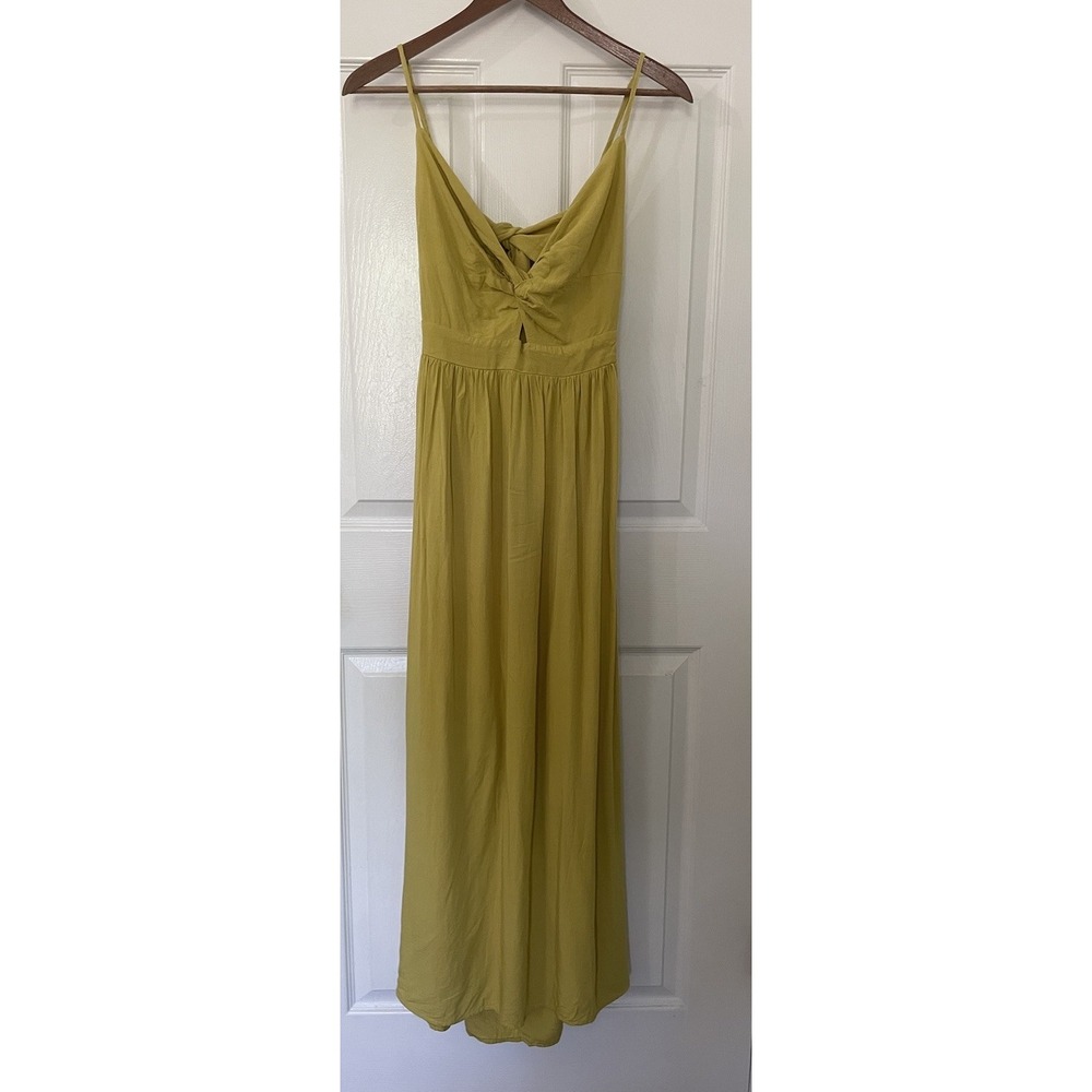 Front Twist Open Back Sleeveless Yellow‎ Maxi Dress. Size Small.